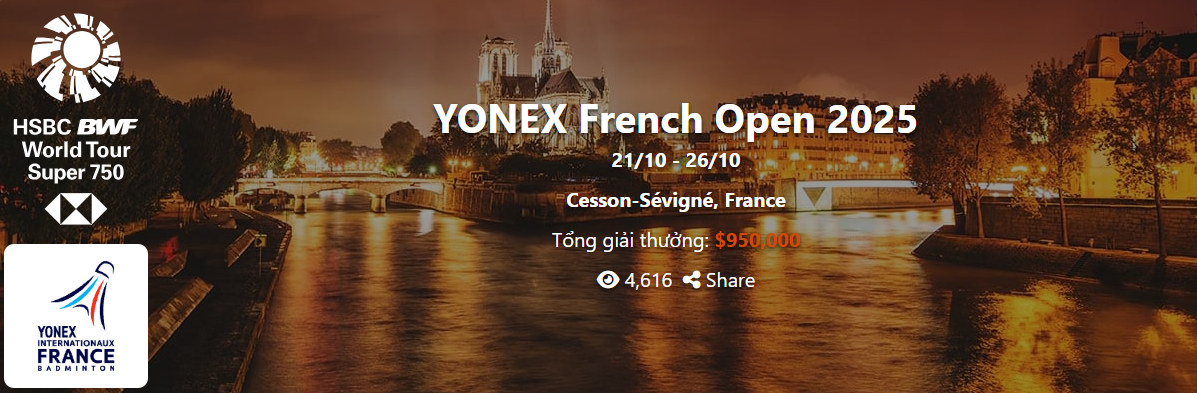 2025 YONEX French Open Badminton